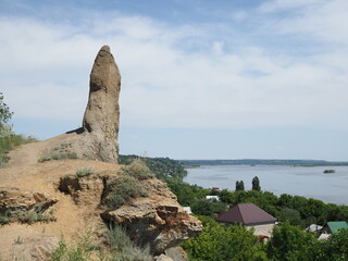 Three monks-an eroded remnant on the river Bank