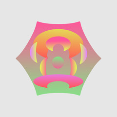 vector illustration of a abstract icon with pink colour