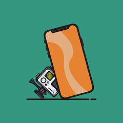 Camping items set, travel tools vector