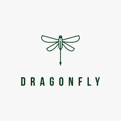 simple, creative, unique line art or monoline nature dragonfly logo design inspiration
