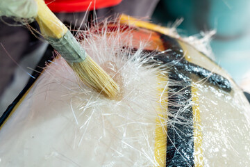 glass fiber material for lay up and making product of composite