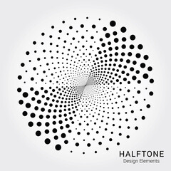 Abstract halftone background. Halftone dots in circle form. round logo . vector dotted frame . design element for various purposes.