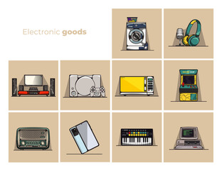 Electronic goods vector illustration