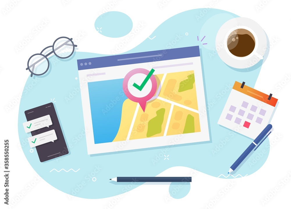 Aufkleber map pointer internet position destination and gps web location online vector on website navigation p