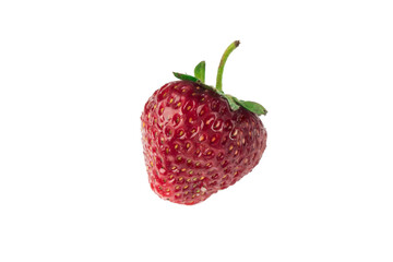 One strawberry on a white background in isolation