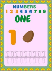 Preschool and toddler math with potato and corn design