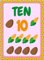 Preschool and toddler math with potato and corn design