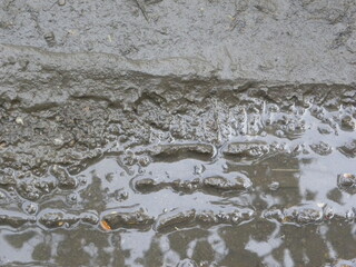 Dirty mud background with wheel tracks