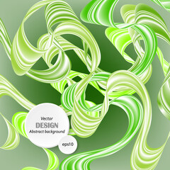 Abstract wave modern green background. Bright illustration