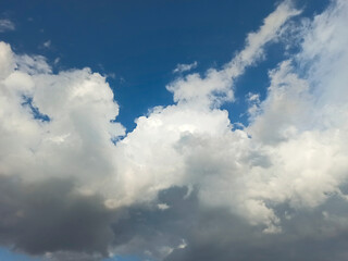 blue sky with clouds close up
