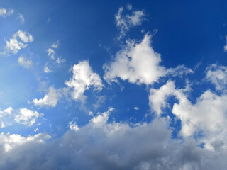 blue sky with clouds close up