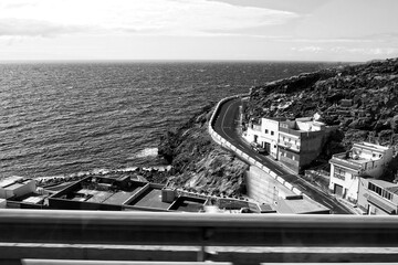  landscapes from the Spanish island of Tenerife with the highway and the ocean