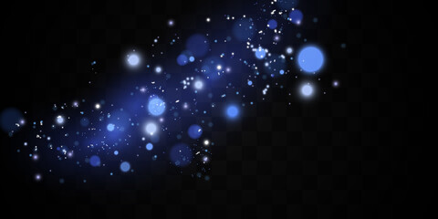 Stars glitter special light effect. Vector sparkles on transparent background. Christmas abstract pattern. Sparkling magic dust particles