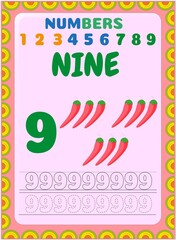 Preschool and toddler math with mexican chili design