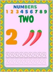 Preschool and toddler math with mexican chili design