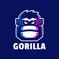 angry gorilla head logo design © Rexcanor