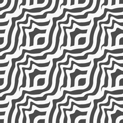 Continuous Fabric Graphic Ripple Repetition Pattern. Seamless Minimal Vector Curved Art Texture. Repeat Vintage Circle Design 