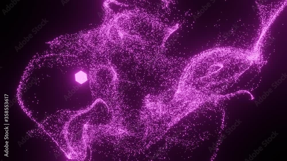 Aufkleber hd video of the pink particle energy moving with a light. abstract technology, science, engineering,