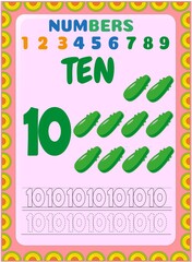 Preschool and toddler math with cucumber design