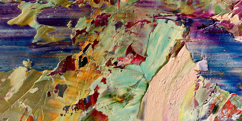 Colorful abstract background wallpaper. Modern motif visual art.  Mixtures of oil paint. Trendy...