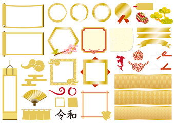 金の和柄フレームセット