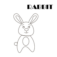 Rabbit. Coloring for children outline drawing.. Vector illustration. 