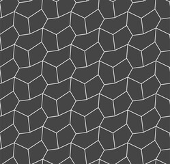 Continuous Simple Graphic Hex Background Texture. Repeat Classic Vector Rhombus Lattice Pattern. Seamless Minimal Cell Backdrop 