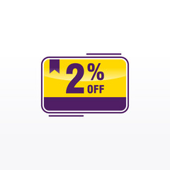 2 discount, Sales Vector badges for Labels, , Stickers, Banners, Tags, Web Stickers, New offer. Discount origami sign banner