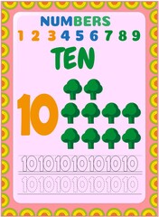 Preschool and toddler math with broccoli design