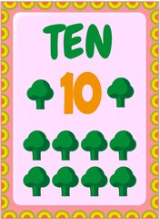 Preschool and toddler math with broccoli design