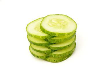 cucumber slices isolated on white background