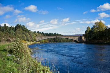 Fototapeta na wymiar Bridge over the River Spey at Grantown-on-Spey in Morayshire Scotland