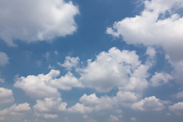 Beautiful light blue sky with cloud for background. the Cumulus cloud.