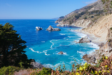 Big Sur Coastline View in California USA