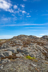 Swedish seascape in summertime. Rocks and blue sky