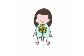 向日葵と女の子