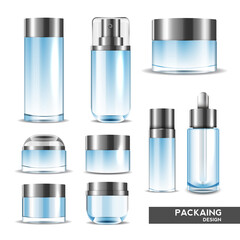 Packaging cosmetic beauty cream bottle for luxury cosmetic product. bottle for liquid, skin care cream. vector design.