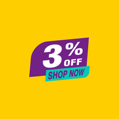 3 discount, Sales Vector badges for Labels, , Stickers, Banners, Tags, Web Stickers, New offer. Discount origami sign banner