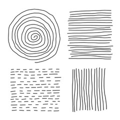 Set of hand drawn line art abstract graphic elements for decoration
