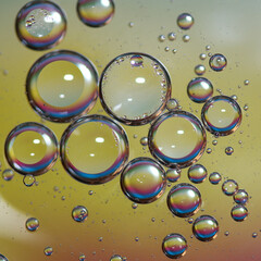 Abstract oil bubbles in water
