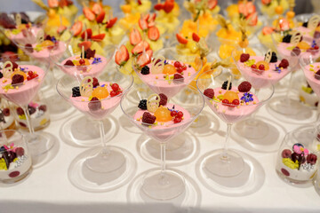 Wedding reception party candy bar