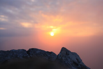 Sunset on mountain top