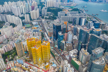 Top view of Hong Kong city