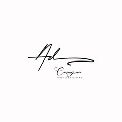 Fototapeta premium AD initials signature logo. Handwriting logo vector templates. Hand drawn Calligraphy lettering Vector illustration.