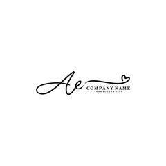 AE initials signature logo. Handwriting logo vector templates. Hand drawn Calligraphy lettering Vector illustration.