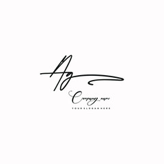 AG initials signature logo. Handwriting logo vector templates. Hand drawn Calligraphy lettering Vector illustration.