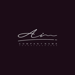 AI initials signature logo. Handwriting logo vector templates. Hand drawn Calligraphy lettering Vector illustration.