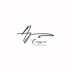 AJ initials signature logo. Handwriting logo vector templates. Hand drawn Calligraphy lettering Vector illustration.