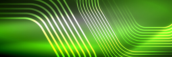 Shiny neon lines, stripes and waves, technology abstract background. Trendy abstract layout template for business or technology presentation, internet poster or web brochure cover, wallpaper