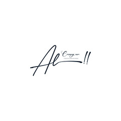 AL initials signature logo. Handwriting logo vector templates. Hand drawn Calligraphy lettering Vector illustration.